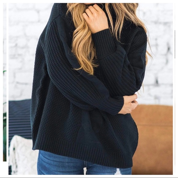 Bullock cable knit black sweater - Picture 2 of 4